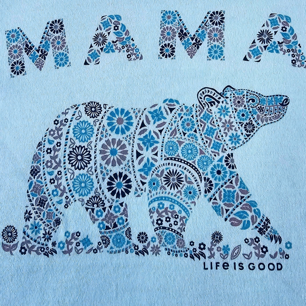 Life Is Good Women's Light Blue Mama Bear Tee